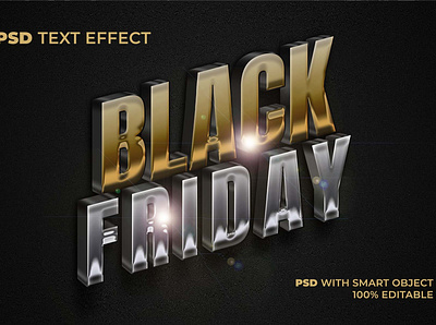 Black Friday Text Effect Gold Silver Style black friday chrome design editable effect font glamour gold letter lettering logo luxury metal psd silver style text theme typography