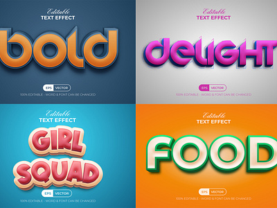 Collections of 3D Text Effect Style