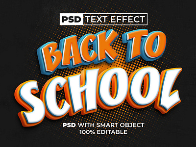 3D Text Effect Back To School Style with Smart Object