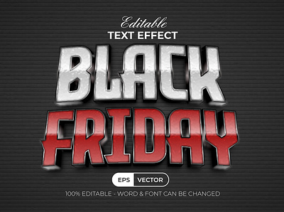 3D Text Effect Black Friday Style 3d cyber monday design editable effect font letter lettering metal modern promotion sale text title typography vector