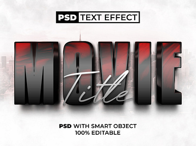 3D Text Effect Modern Style For Photoshop 3d design editable effect font letter lettering logo logo mockup movie photoshop smart object text title type typography