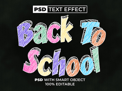 Back to school text effect chalk style