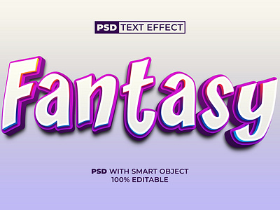 3D Text Effect Colorful Style With Smart Object