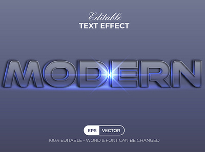 3D Text Effect Modern Style For Illustrator design editable effect font illustrator letter lettering light metal modern text type typography vector