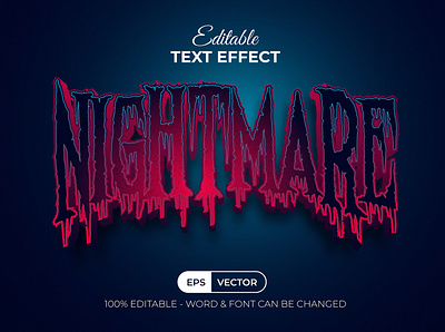 7 Set of Halloween text effect style for illustrator 3d design editable effect font horror illustration letter lettering melted nightmare scary text texture typography vector