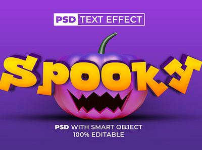 Spooky text effect funny style cartoon design editable effect font fun funny halloween kids letter lettering pumpkin spooky text typography