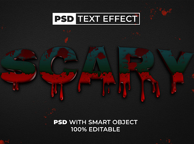 Scary Text Effect Style alphabet blood design editable effect font fonts halloween horror letter lettering nightmare photoshop psd smart object text typography