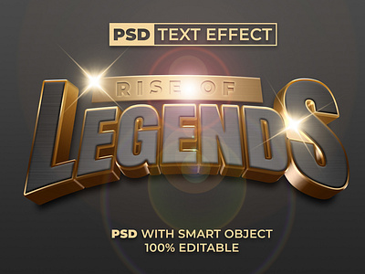 Gold Text Effect Style For Photoshop With Smart Object