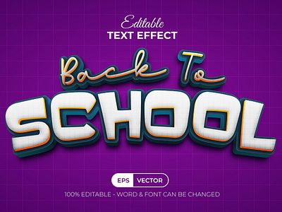 3D Text Effect School Style For Illustrator