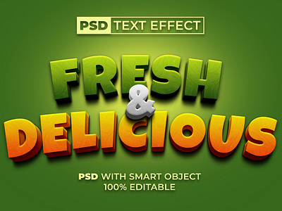 3D Text Effect Fresh & Delicious Style for Photoshop