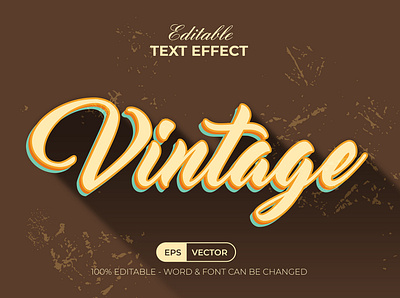 Vintage text effect gradient long shadow for illustrator design editable effect font gradient illustrator letter lettering long shadow modern text typography vector vintage