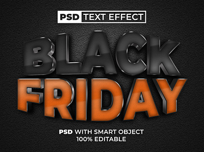 Text Effect Black Friday Style With Smart Object 3d bold design editable effect event font letter lettering modern promotion sale smart object text typography