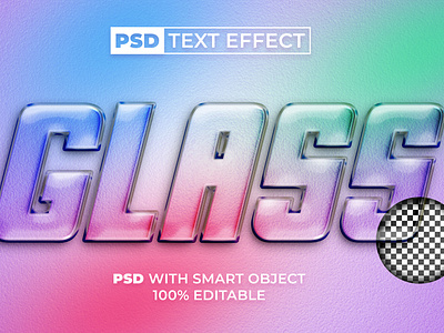 Glass Text Effect Transparent Style