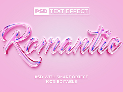 Romantic text effect pink style