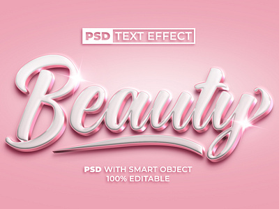 Beauty text effect rose gold style