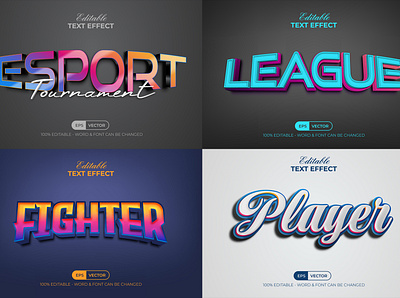 3D Text Effect Modern Style For Illustrator 3d alphabet banner design editable effect eps esport font game letter lettering logotype modern poster sport text typography vector