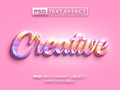 Creative colorful text effect style alphabet beauty color colorful design editable effect font letter lettering psd rainbow smart object text type typography