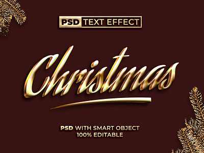 Gold Text Effect Christmas Style for Photoshop