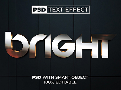 Bright Text Effect Golden Style bold editable effect font gold golden letter lettering logotype metallic modern shiny text text effect typography