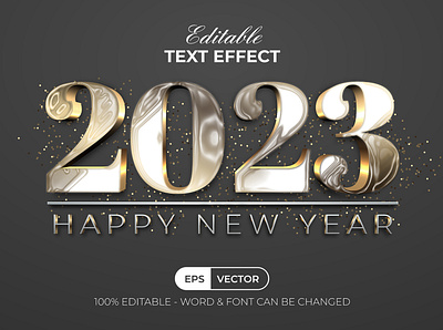 Gold text effect happy new year 2023 style 2023 bold christmas design editable effect font gold golden letter lettering metallic new year shiny text typography