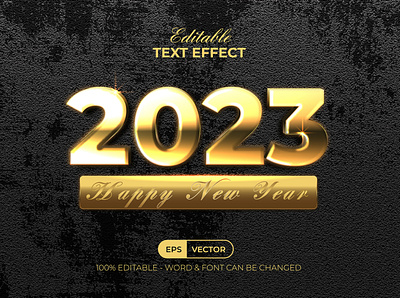 Gold New Year Text Effect Style For Illustrator alphabet bold editable effect font gold golden letter lettering metal modern new year number text typeface typography