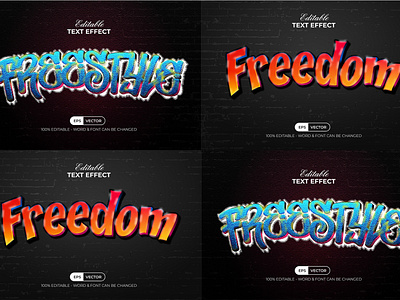 Graffiti text effect style for illustrator