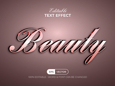 Rose Gold Text Effect For Illustrator 3d bold design editable effect font gold letter lettering modern pink rose text typeface typography