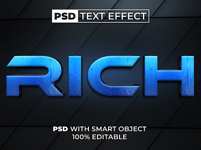 3D Blue Text Effect Style Logo Mockup For Photoshop