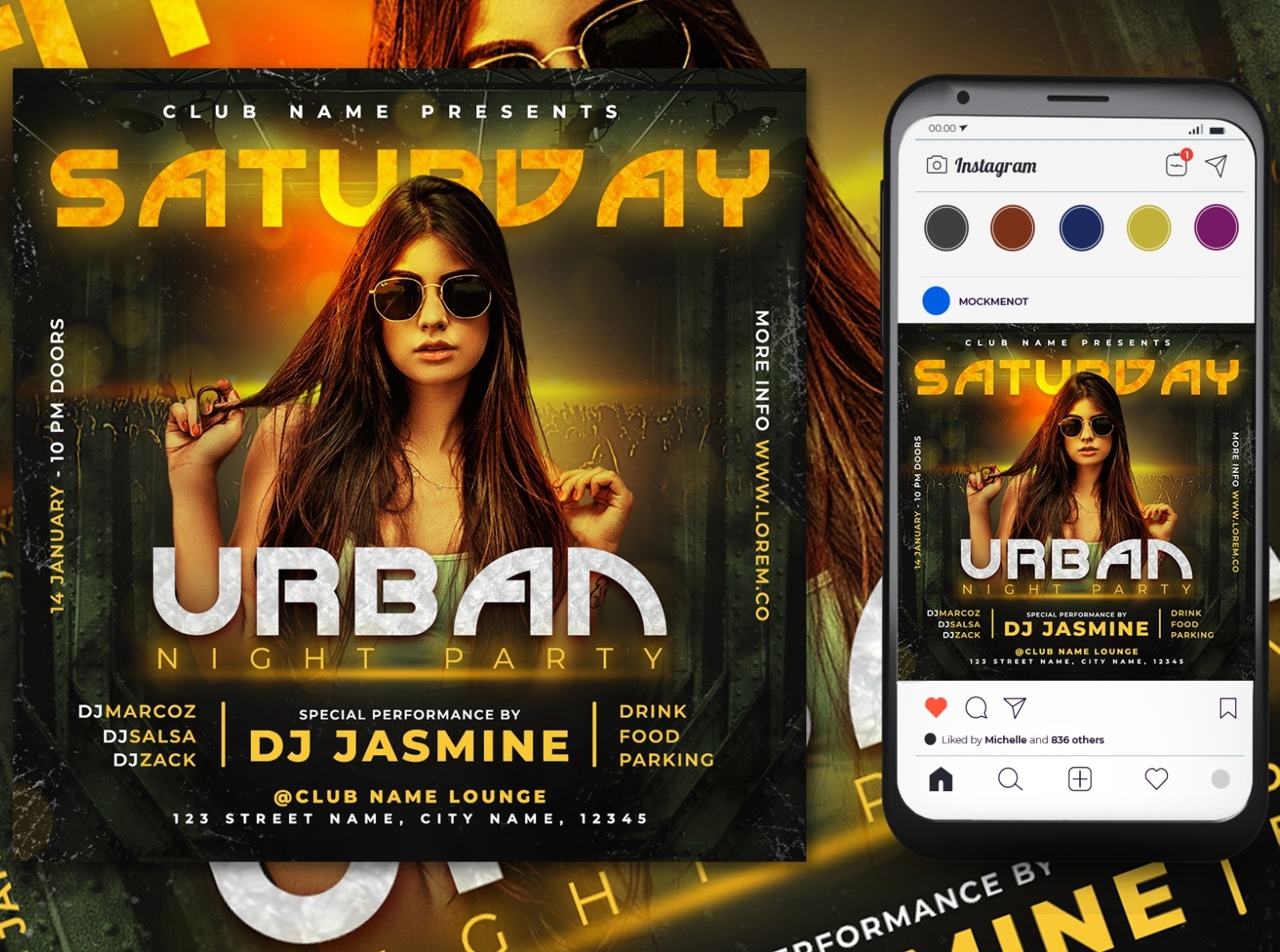 Night Club Party Flyer by Mockmenot on Dribbble