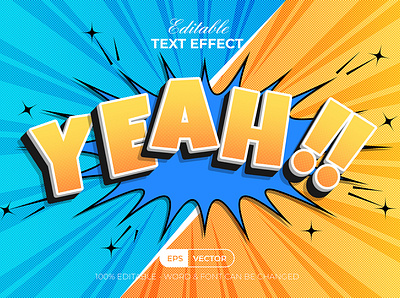 Comic Text Effect Style For Illustrator ai bubble cartoon colorful comic design editable effect eps flat font illustration letter lettering text text bubble typography vector