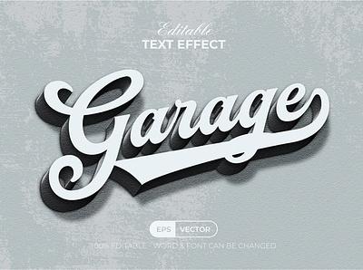 Garage Text Effect Vintage Style 70s 80s auto bold design editable effect font garage letter lettering old script text typography vector vintage