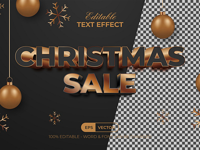 Gold Christmas Sale Text Effect For Adobe Illustrator