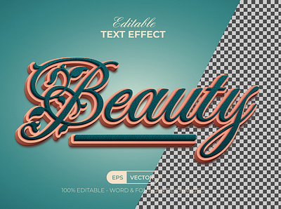 Beauty 3D Text Effect Style. Editable Text Effect. brand design editable effect fashion font letter lettering logotype love text typeface typography valentine