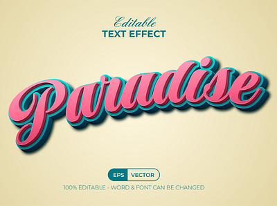 Paradise 3D Text Effect Pink Style bold