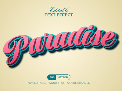 Paradise 3D Text Effect Pink Style