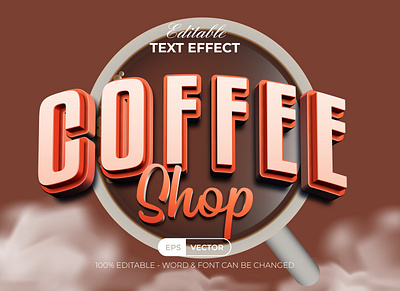 Curved 3D Text Effect Coffee Shop Style bold