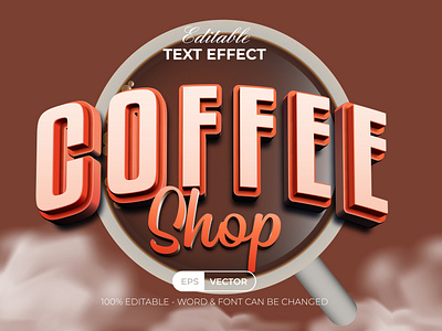 Curved 3D Text Effect Coffee Shop Style