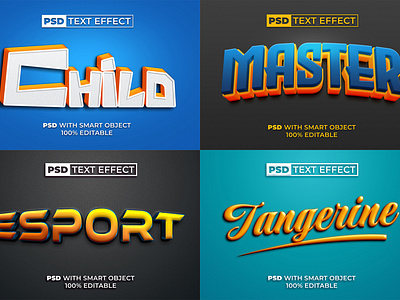 3D text effect style for Photoshop with Smart Object. 