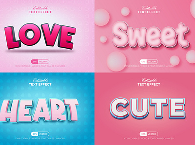 Pink 3D Text Effect Sweet Style bold