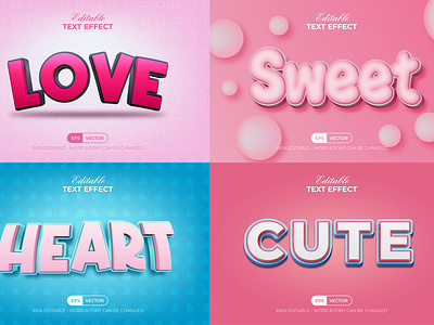 Pink 3D Text Effect Sweet Style