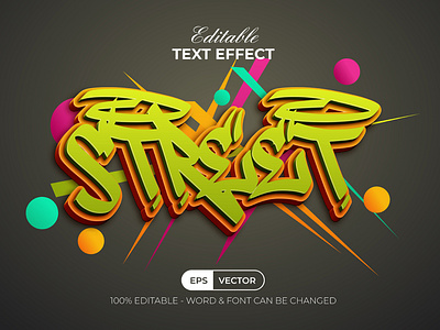 3D Text Effect Green Street Style