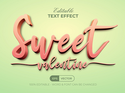 Sweet Valentine Text Effect Pink Style bold