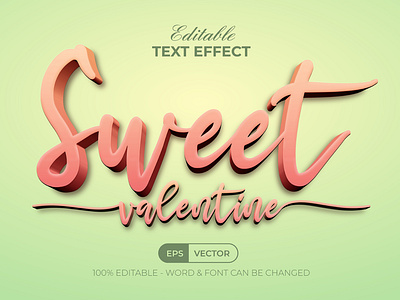 Sweet Valentine Text Effect Pink Style