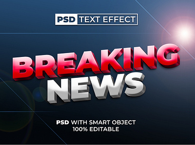 PSD Breaking News Text Effect Style bold