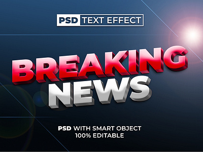 PSD Breaking News Text Effect Style