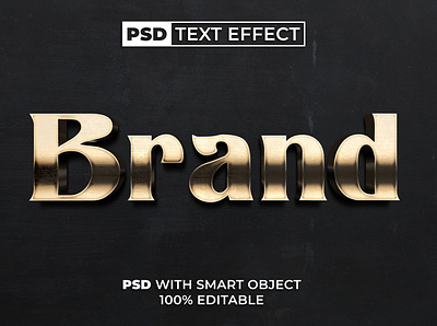 PSD Gold Text Effect Brand Style bold