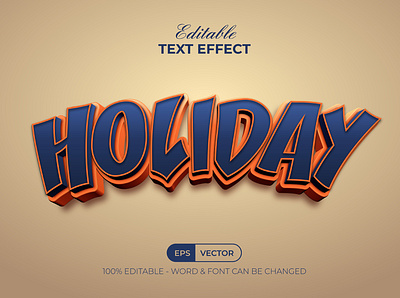 3D Text Effect Holiday Style vector