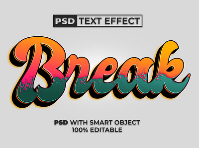 Fun text effect colorful style bold