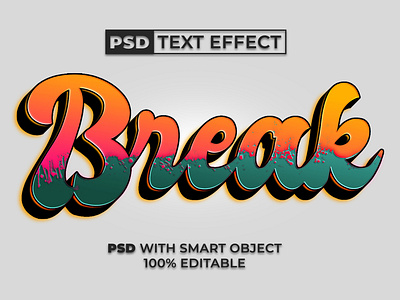 Fun text effect colorful style bold