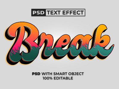 Fun text effect colorful style